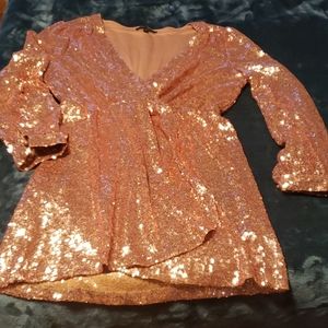 Blush sequin minidress